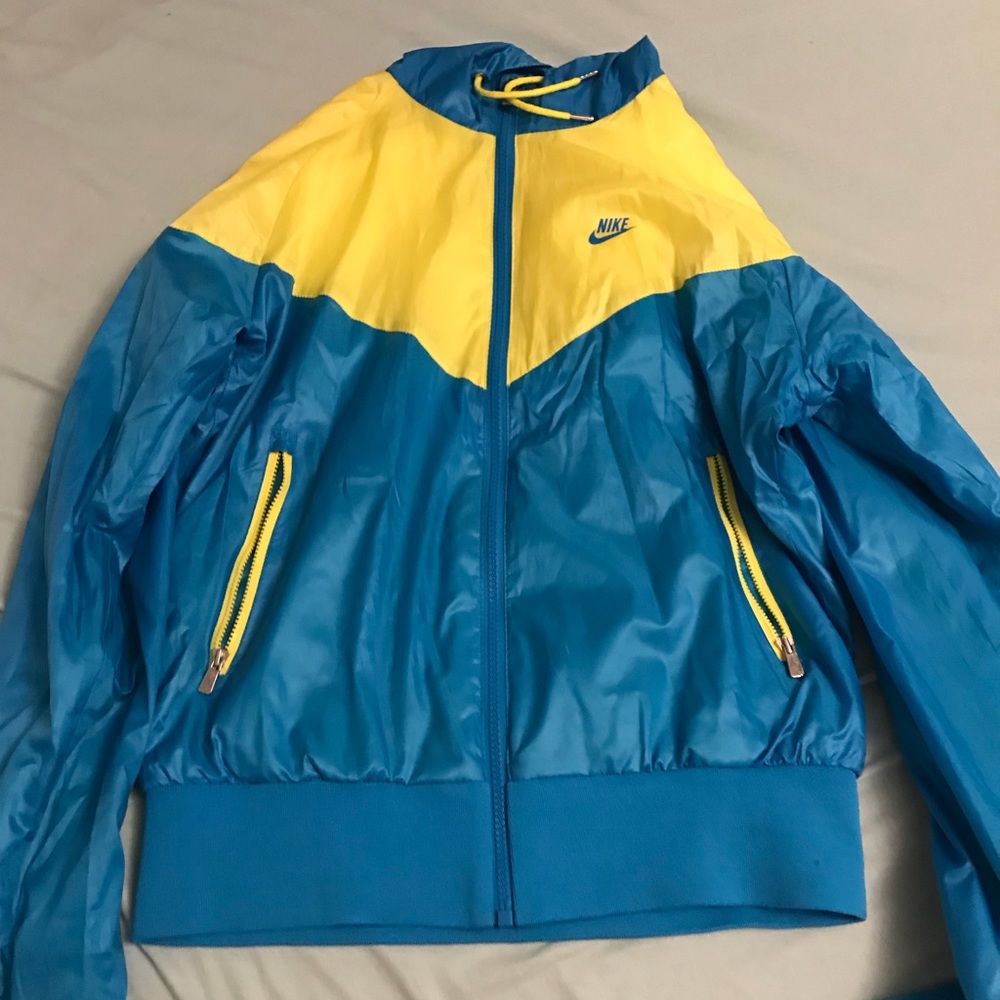 Nike windbreaker (teal/yellow) size medium